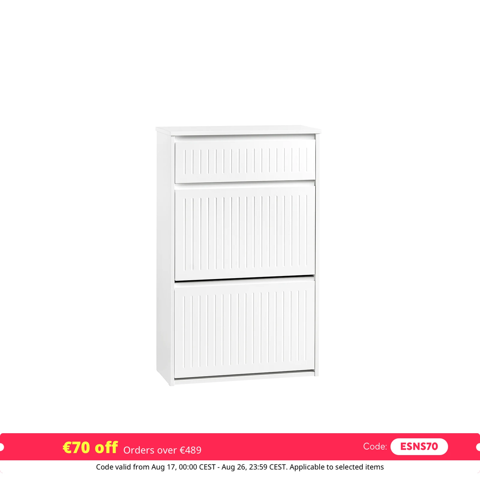 SoBuy FSR165 Shoe dump truck with 2 flaps Shoe shelf Shoe Cabinet narrow shoe rack with 4 shelf surfaces Shoe chest of drawers