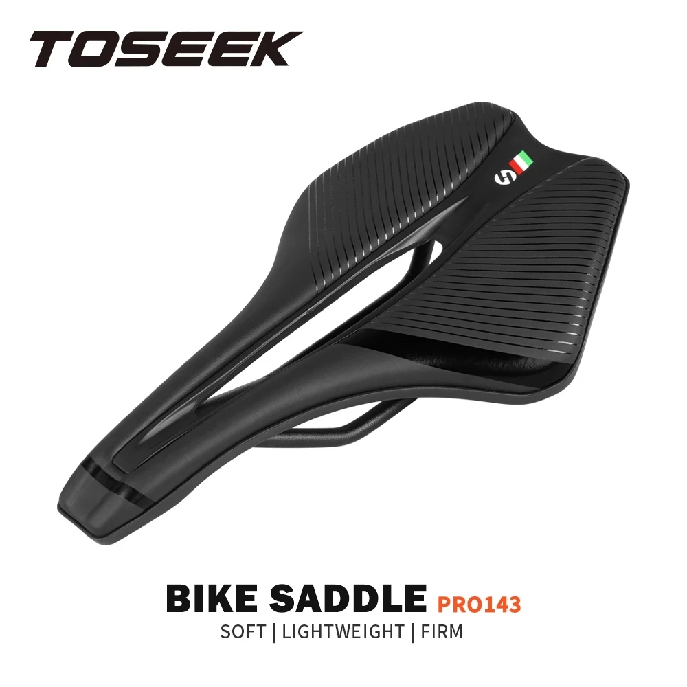 

TOSEEK PRO143 Racing Bicycle Saddle Training Grade Man Road Tt TimeTrial Triathlon Bike lightweight Cushion Seat