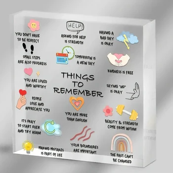 1pc Modern Acrylic Inspirational Quotes Desktop Decor | Mental Health Positive Affirmations Decorative Plaque | Office Home 1