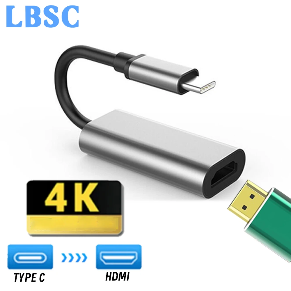 

Кабель-адаптер с разъемами USB Type-C и HDMI, 4K, USB 3,1