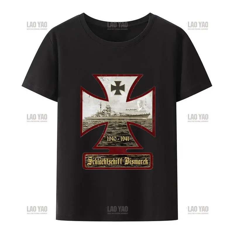 Nostalgia Girocollo World War Ii Pattern Iron Cross Printed T-Shirt Allentata Top È Una Vendita Calda Unica