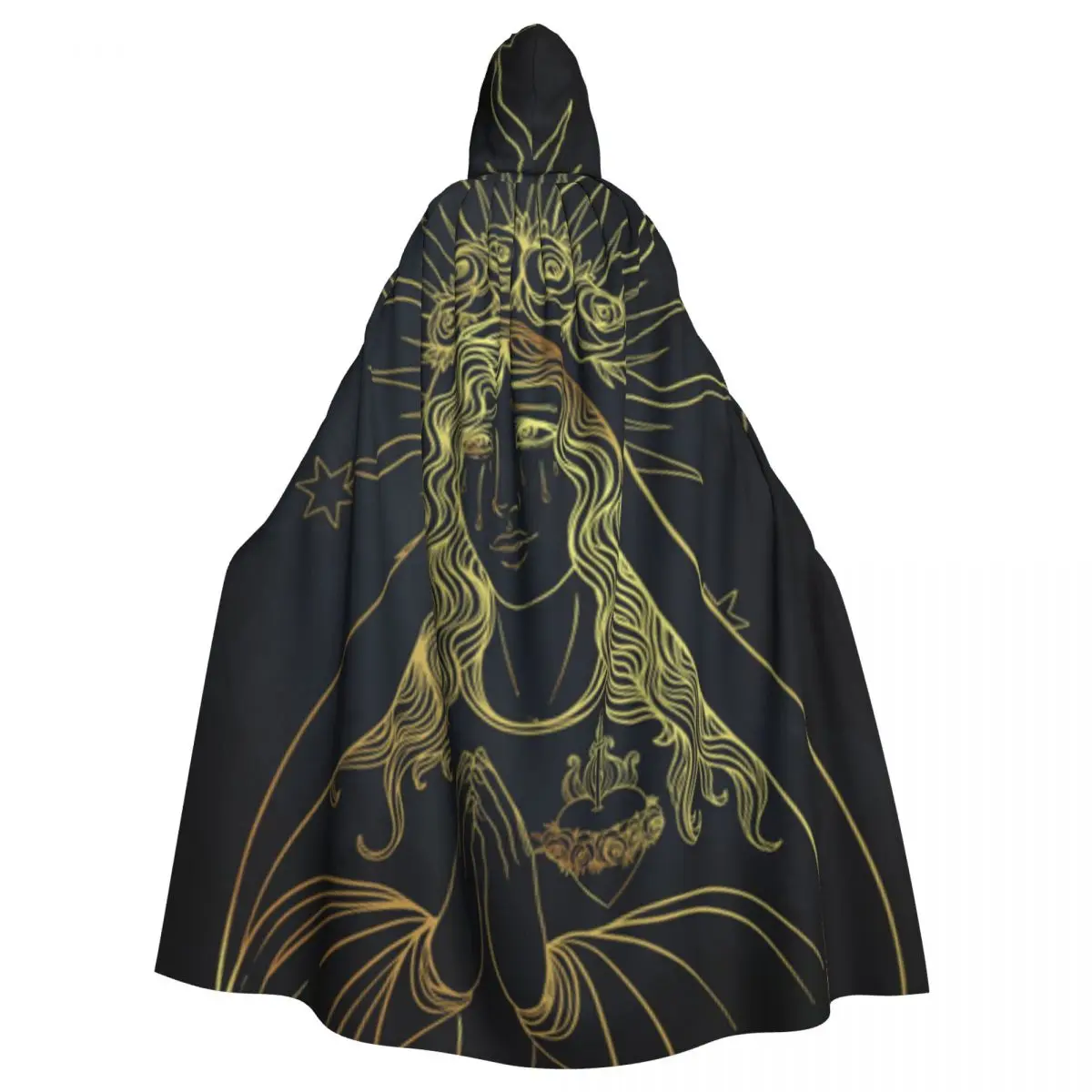 

Lady Of Sorrow Hooded Cloak Polyester Unisex Witch Cape Costume Accessory