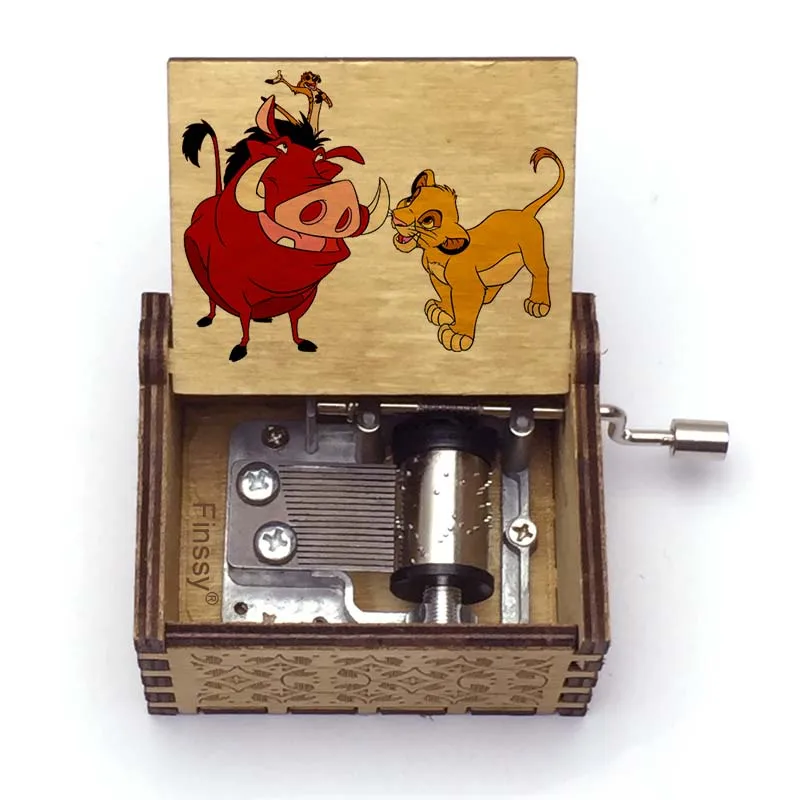 color print Lion King can you feel the love tonight Music Box Hand Wooden Musical Christmas Birthday Gift Decoration