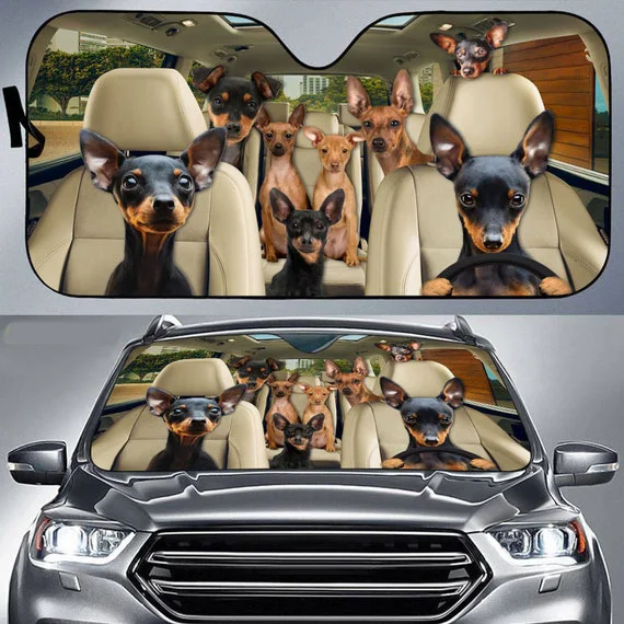 

Miniature Pinscher Car Sunshade, Dog Car Decoration, Dog Windshield, Dog Lovers Gift, Dog Car Sunshade, Gift For Mom, Gift For D