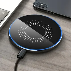 Universal Wireless Fast Charging Dock Station and Induction Charger Pad (Black with cable)