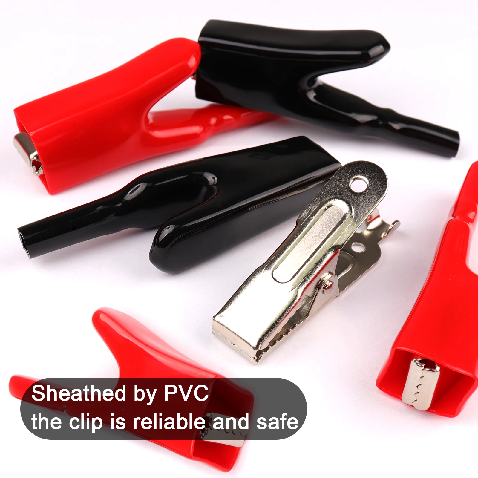 Alligator Clips Test Leads 2PCS 50A Sheathed Alligator Test Clips