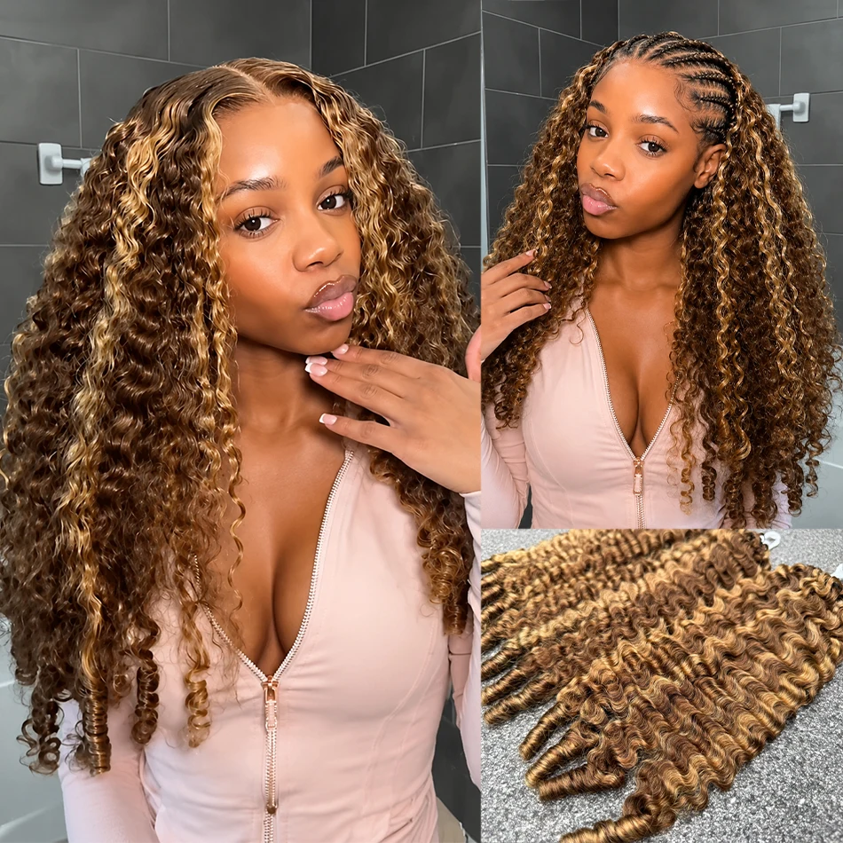 Extension per capelli ricci in pizzo con piume birmane, senza nodi, invisibili, pre-separati, Miracle Knots, per trecce all'uncinetto