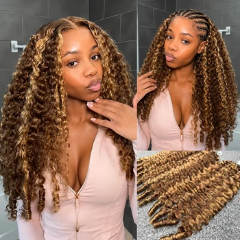 Extension per capelli ricci in pizzo con piume birmane, senza nodi, invisibili, pre-separati, Miracle Knots, per trecce all'uncinetto