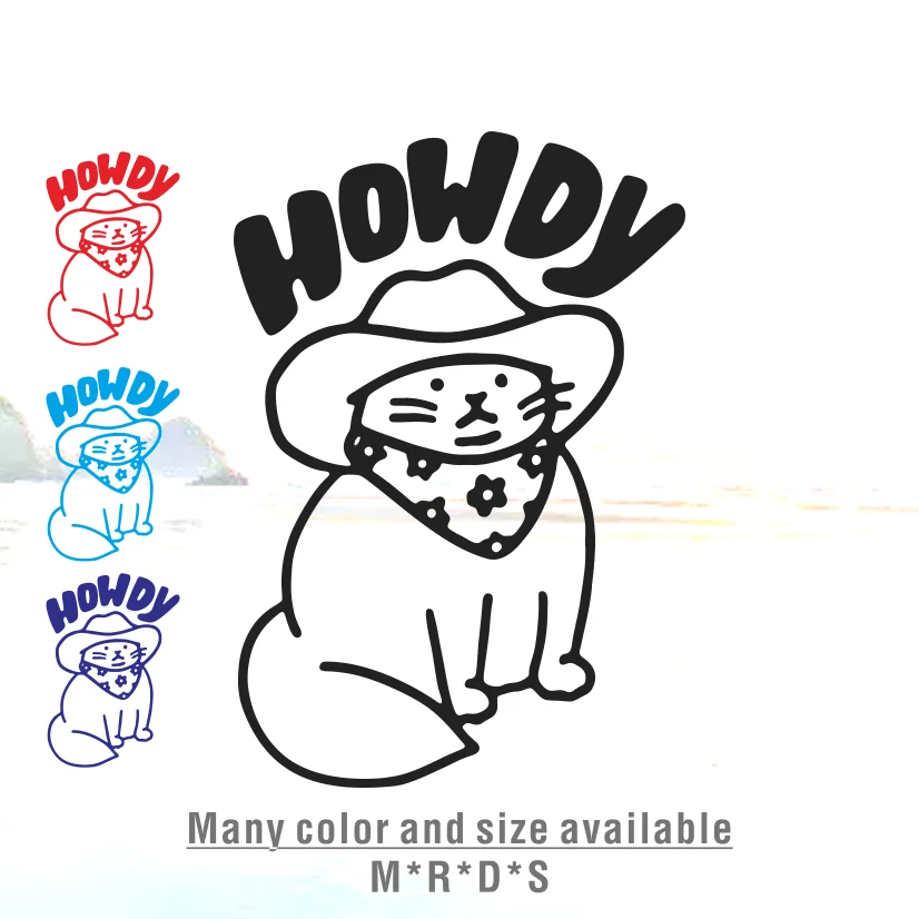 

Funny Car Decals Howdy Cat Design Car Window Stickers Laptop Decal Auto Waterproof Vinyl Accessories Decors