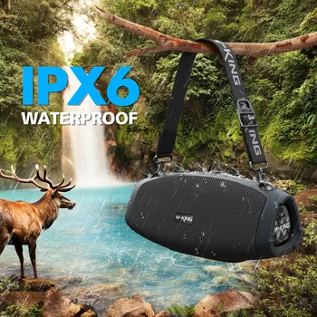 W-KING (120W PEAK)70W Portable Loud Bluetooth Speakers with Wireless Microphone,  Waterproof Outdoor Wireless Bluetooth 5