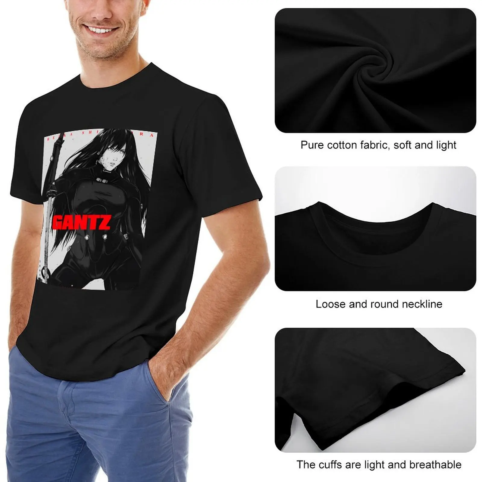 TENGEN TEES - GANTZ REIKA - BLACK FADE T TENGEN TEES - GANTZ REIKA