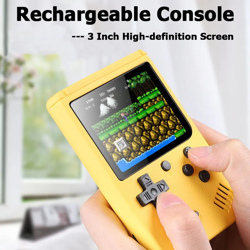 5 Color 500 Games Video Console Mini Portable 8-bit Handheld Game Player Retro AV Out LCD Gaming Consoles with Controller for TV