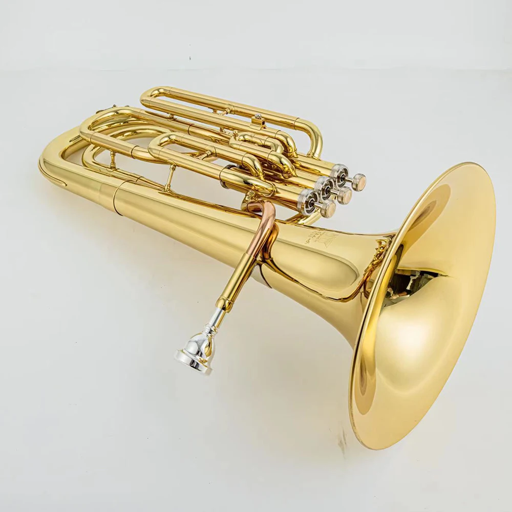 Baritone Horn B-flat Baritone Brass Lacquered Gold Tenor Horn High Quality Tenor Professional Bariton Jazz Instrument