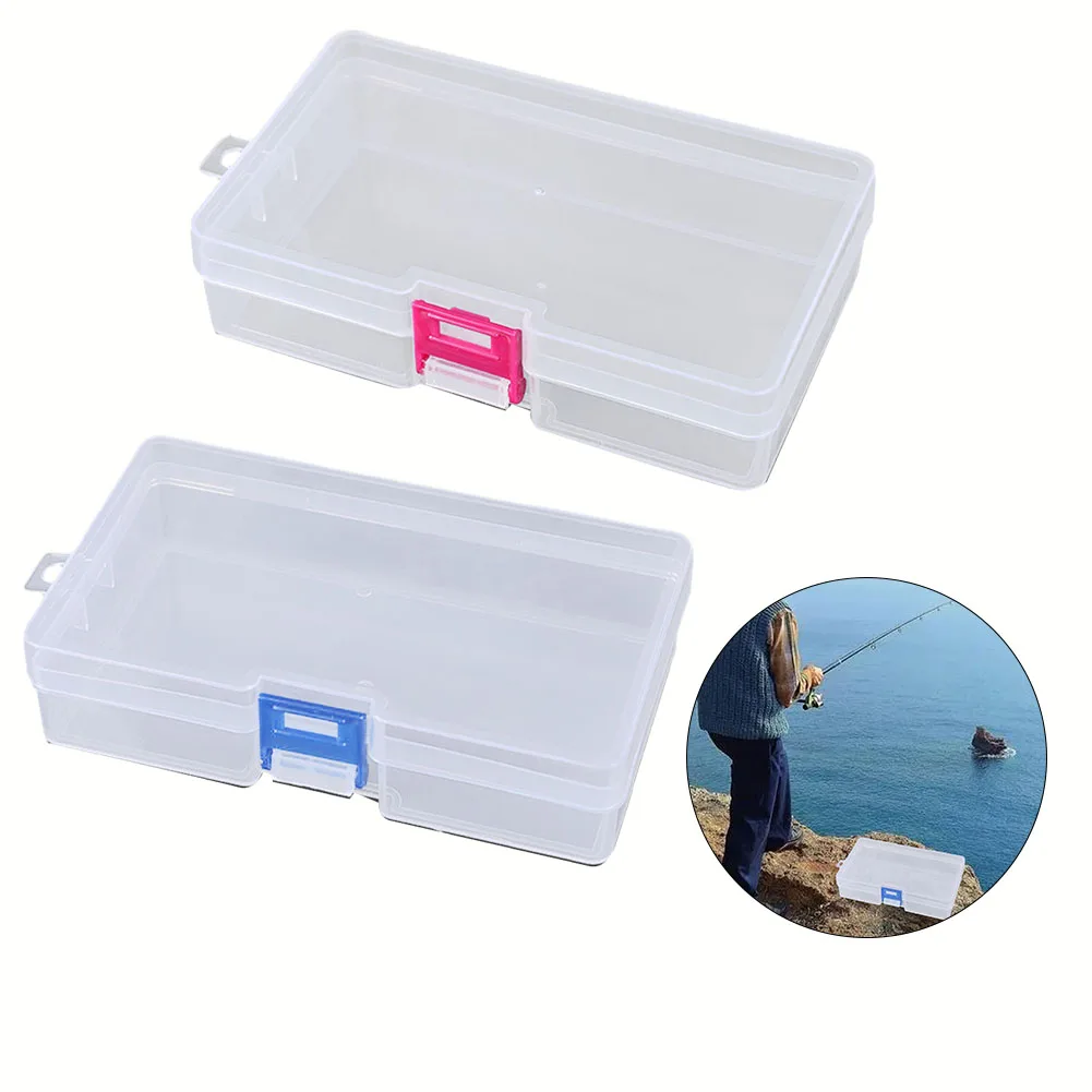 Storage Latch Box 14.4cm*8.4cm*3.4cm Plastic Transparent Square EmptyBox Jewelry Fishing Gear Cosmetics Hardware Pieces Tools 3