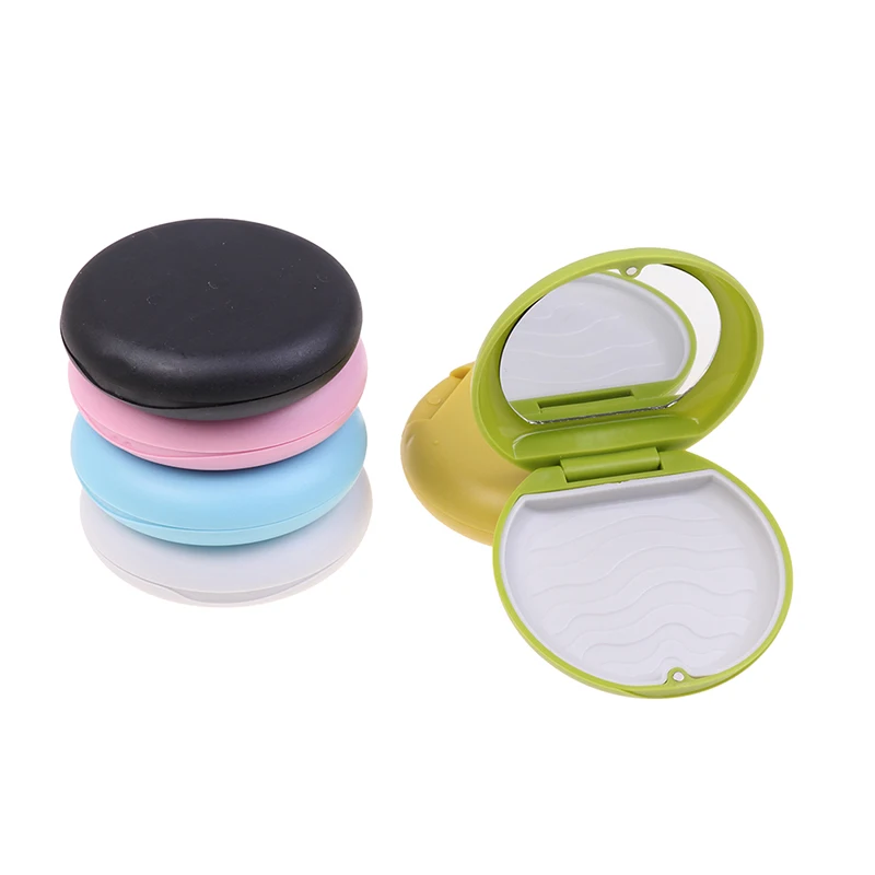 

1PC False Teeth Retainer Case Braces Box Orthodontic Denture Box Mouth Guard Oral Hygiene Organizer Container With Mirror