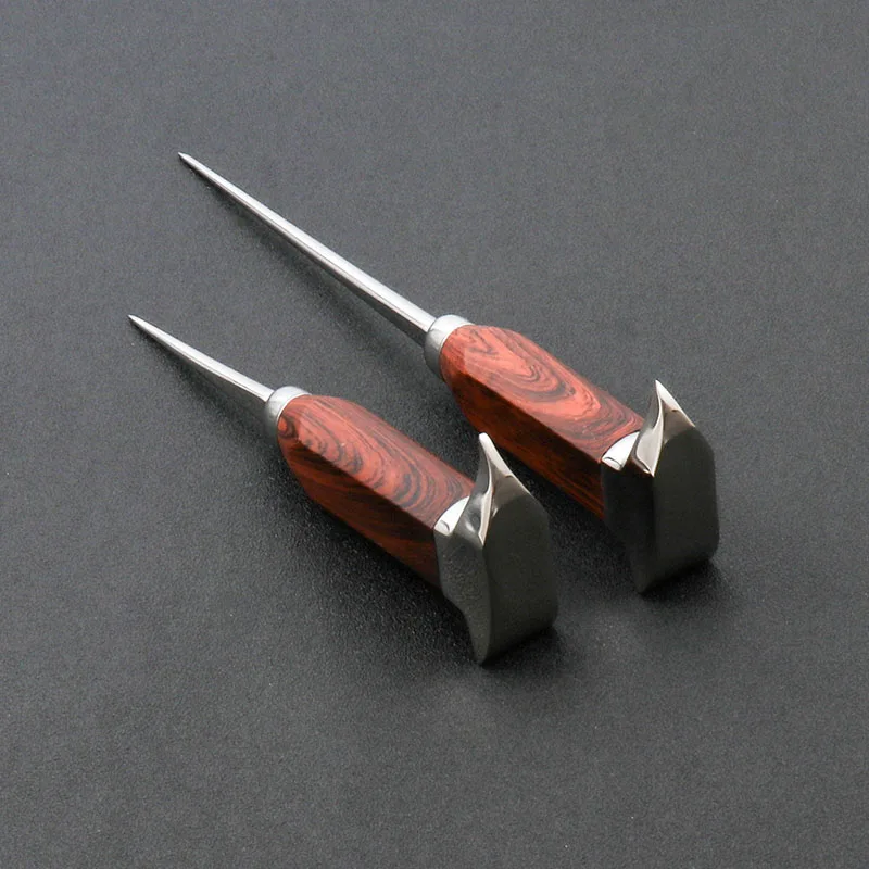 Stainless Steel Triangle Ice Cone Chipper, 3 Pronged Pick Crushers with Wood Handle, Beer Bar Tools, Kitchen Accessories