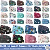 New Cute Cartoon Printed Nurse Surgical Hat Ladies Pet Hospital Surgeon Dentist Beauty Salon Chef Working Breathable Scrub Cap 1