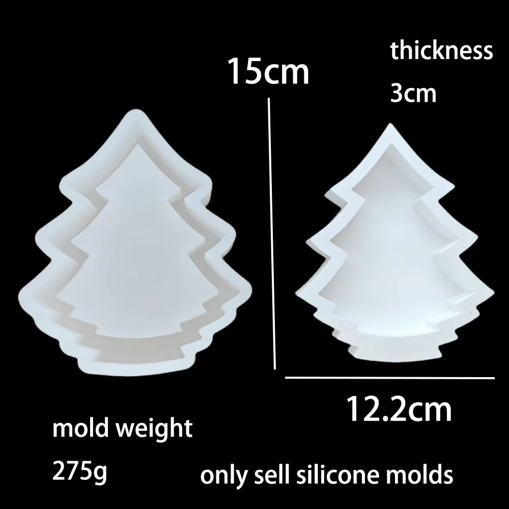 Christmas Tree Candle Bowl Vessel Mold Tree Shape Candle Holder Mini Santa Gift Elk Candle Clay Silicone Mold DIY Xmas Mould