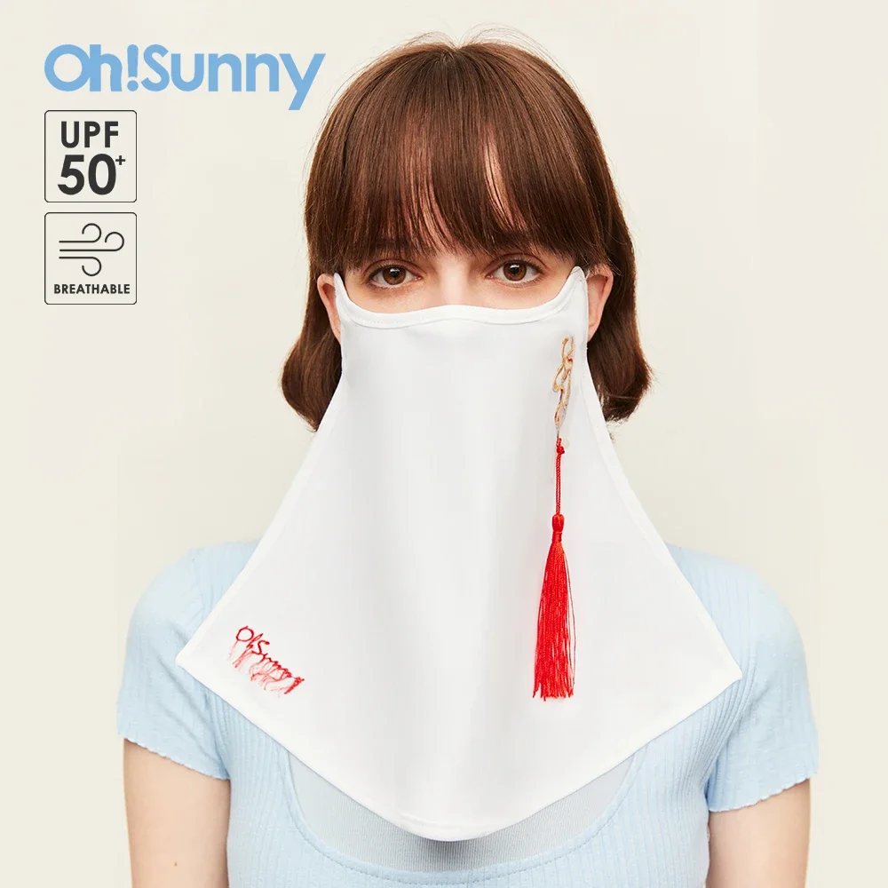 OhSunny 여성용 목 자외선 차단 스카프, 방진, 여름 야외, 빠른 건조, 부드..
