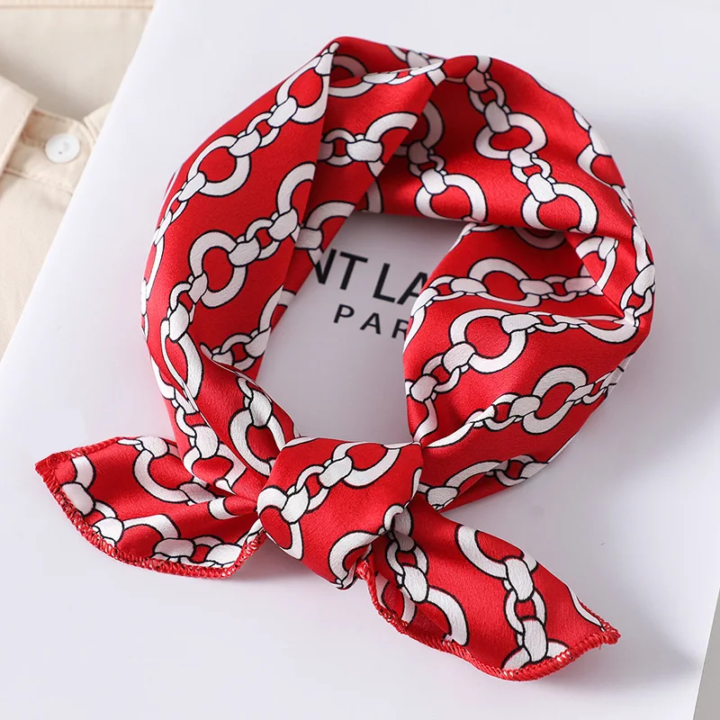 Women scarf  50*50cm Square Skinny Retro Head small size silk hair scarves NeckerChief office lady print shawls foulard 3