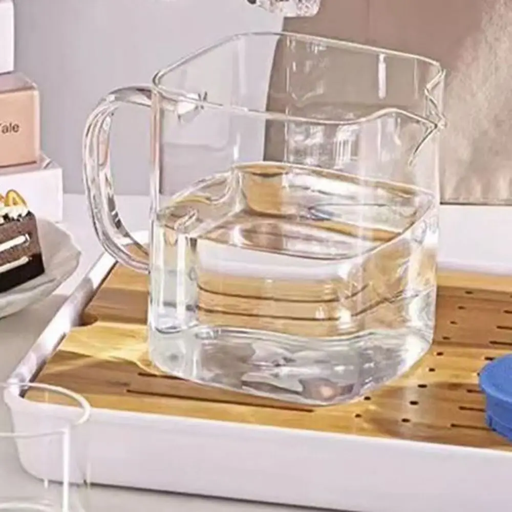 Separation Glass Teacup with Lid Detachable Anti-scald Handle Transparent Drinking Glasses Large Capacity Heat-resistant
