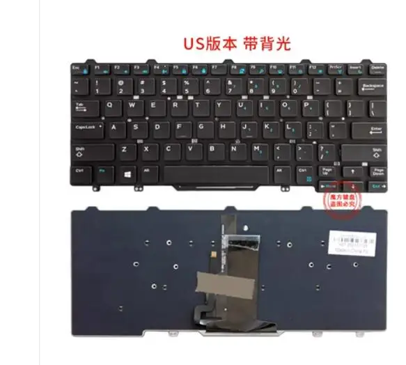 Tastiera Per Laptop Usa Per Dell Latitude 3340 3350 E3340 14 E5450 E7470 Retroilluminata Senza Punto
