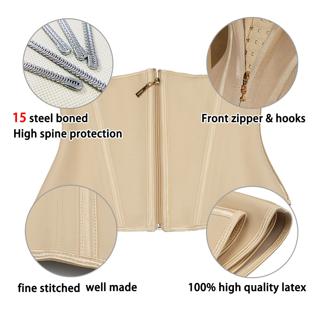 Corset Binders Waist Trainer Latex Shapewear Hourglass Girdle Slimming Shaper Body Carving Belly Reducing Women Underbust Sheath