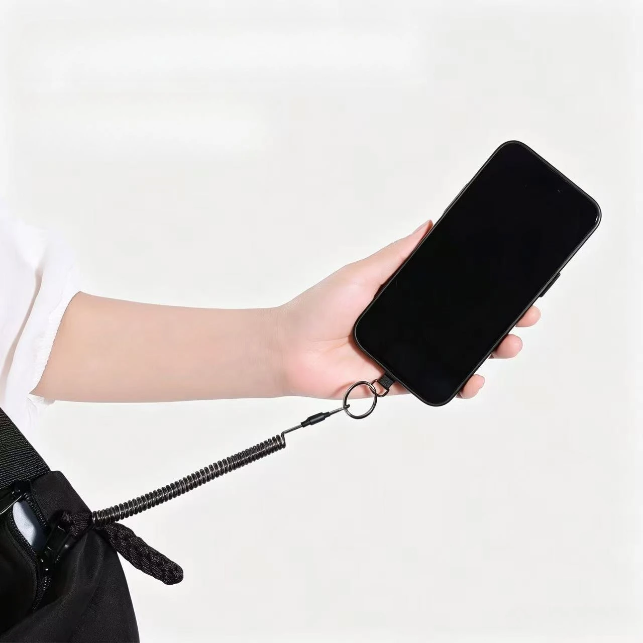 Retractable Anti-Theft Phone Strap with Quick Release Buckle and Tether Tabs