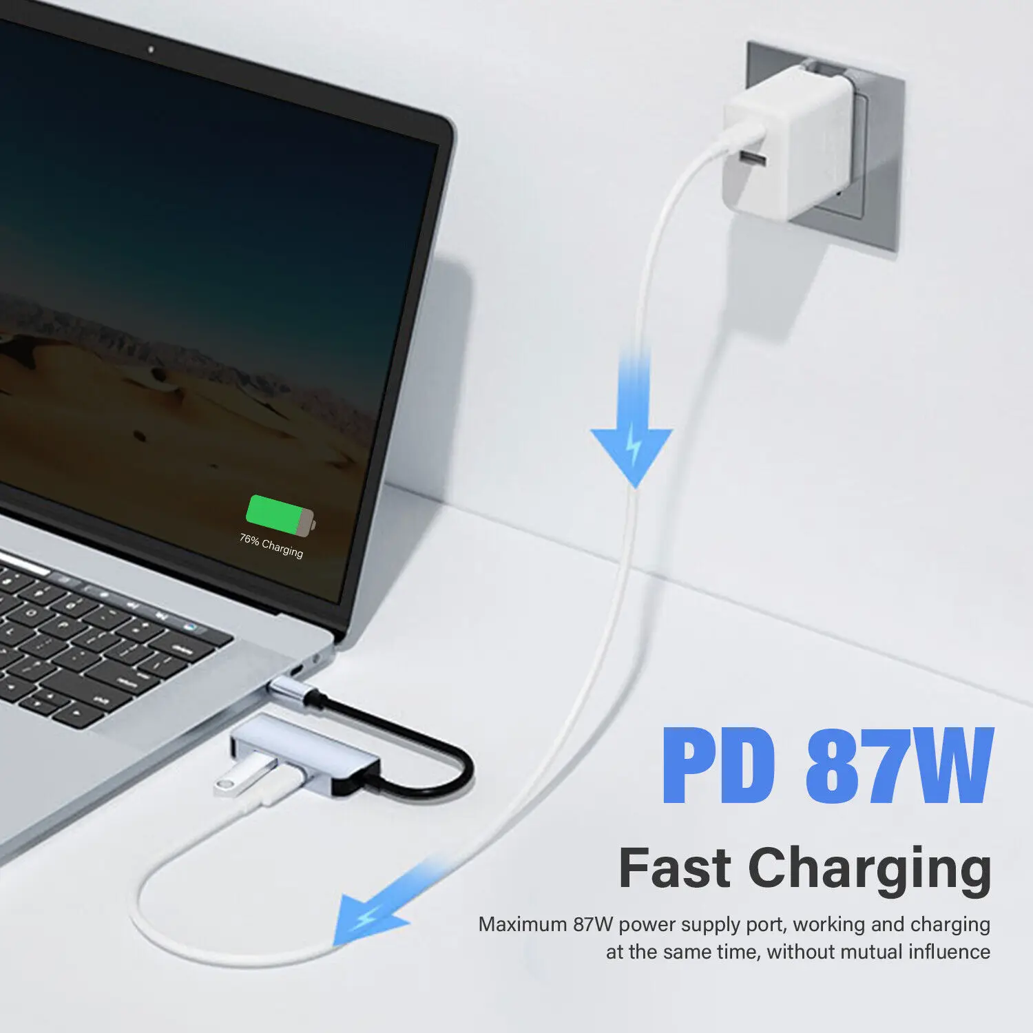 Adaptador Usb c para Multiportas Hdmi Hub Tipo-c Saída Thunderbolt Porta Usb 3.0 Porta de Carregamento 100w Galaxy Macbook Iphone 15 Ipad - Imagem 4