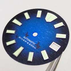 Green Luminous 29mm Watch Dial for Automatic Mechanical Diver Watches (Blue Dial)