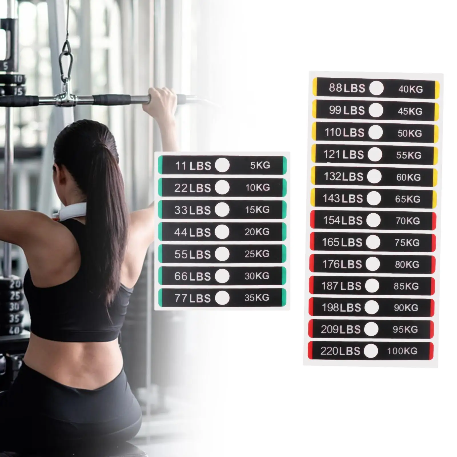 

Weight Stack Labels Number Stickers, Weight Tags 5kg to 100kg, Exercise