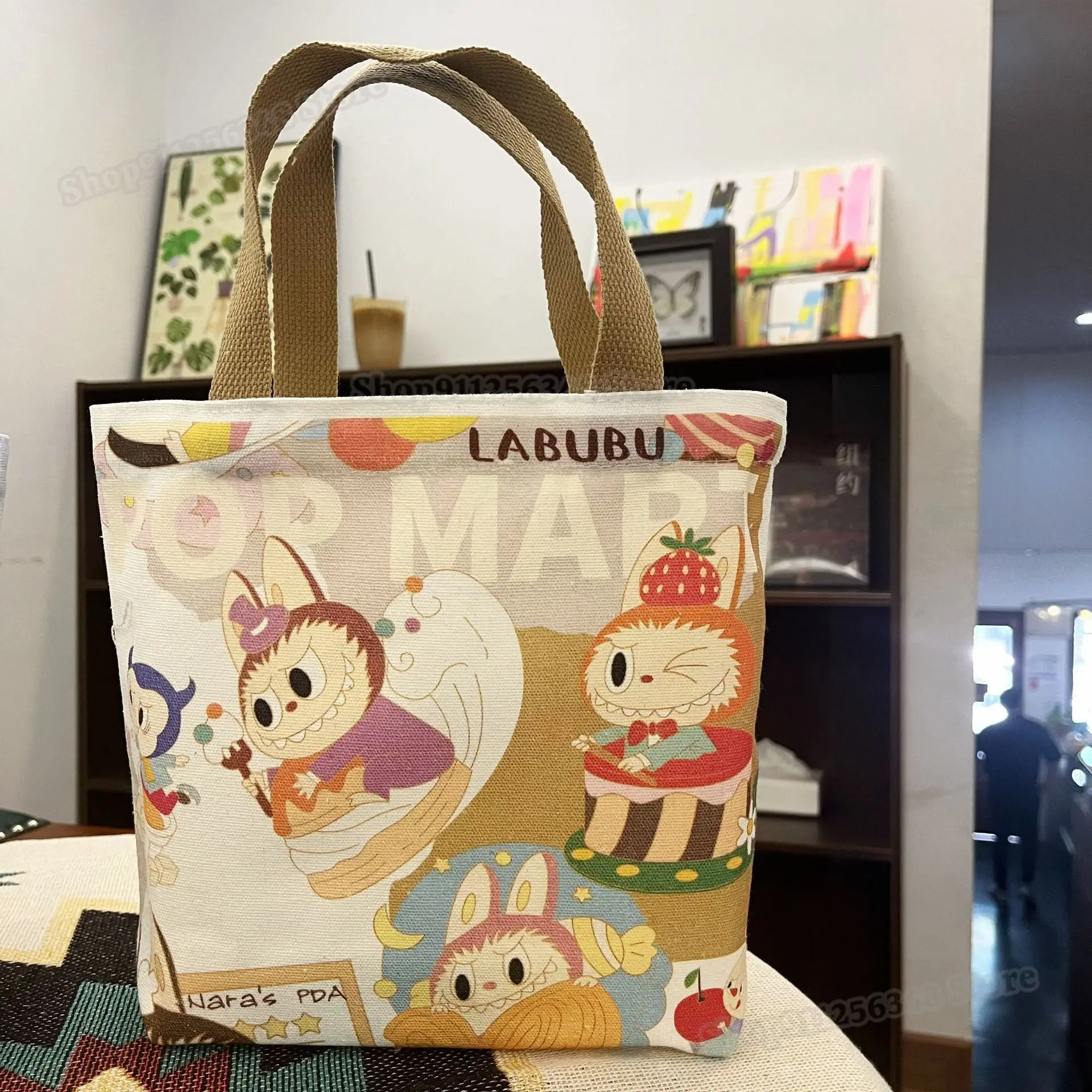 thumbnail image 1 of Kawaii Labubu Monster Canvas Tote Handbag Pop Marts Portable Hand Bag Boys Girls Shopping Dating Purse Cute Messenger Bags Gifts, 1 of 5