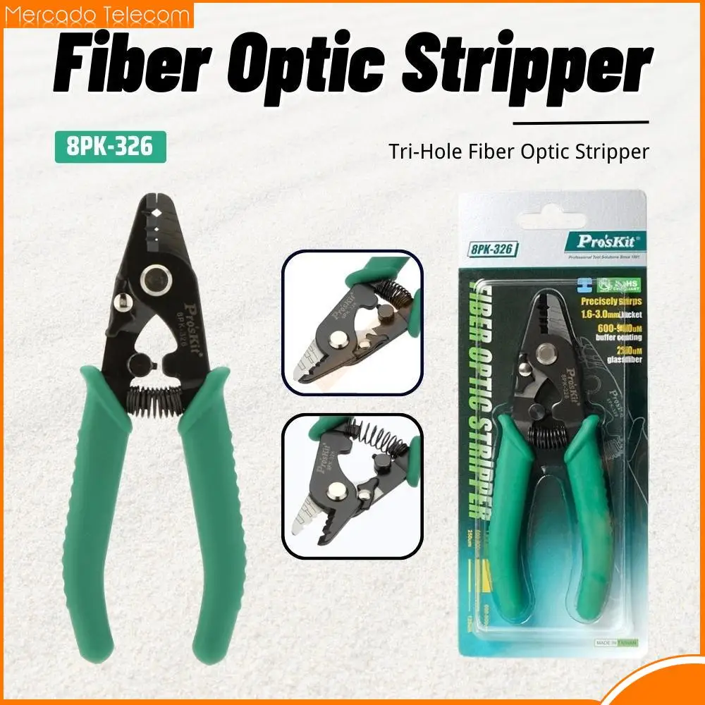 

ProKit 8PK-326 clamp Fiber stripping pliers 8PK-326 Tri-Hole Fiber Optic Stripper 8PK-326 FTTH FIber Wire stripper 1pcs