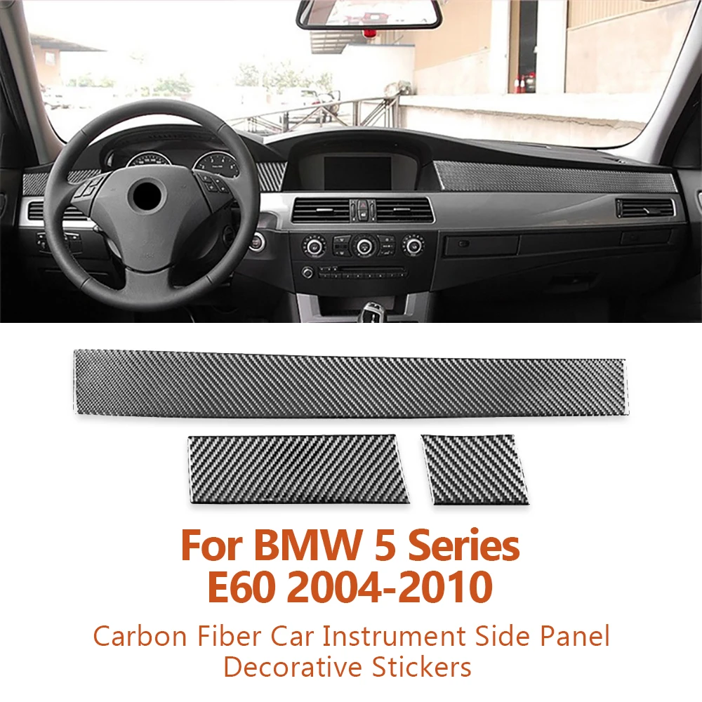 

For BMW 5 Series E60 2004-2010 Carbon Fiber Car Center Console Instrument Side Panel Decorative Stickers Inter Auto Accessories