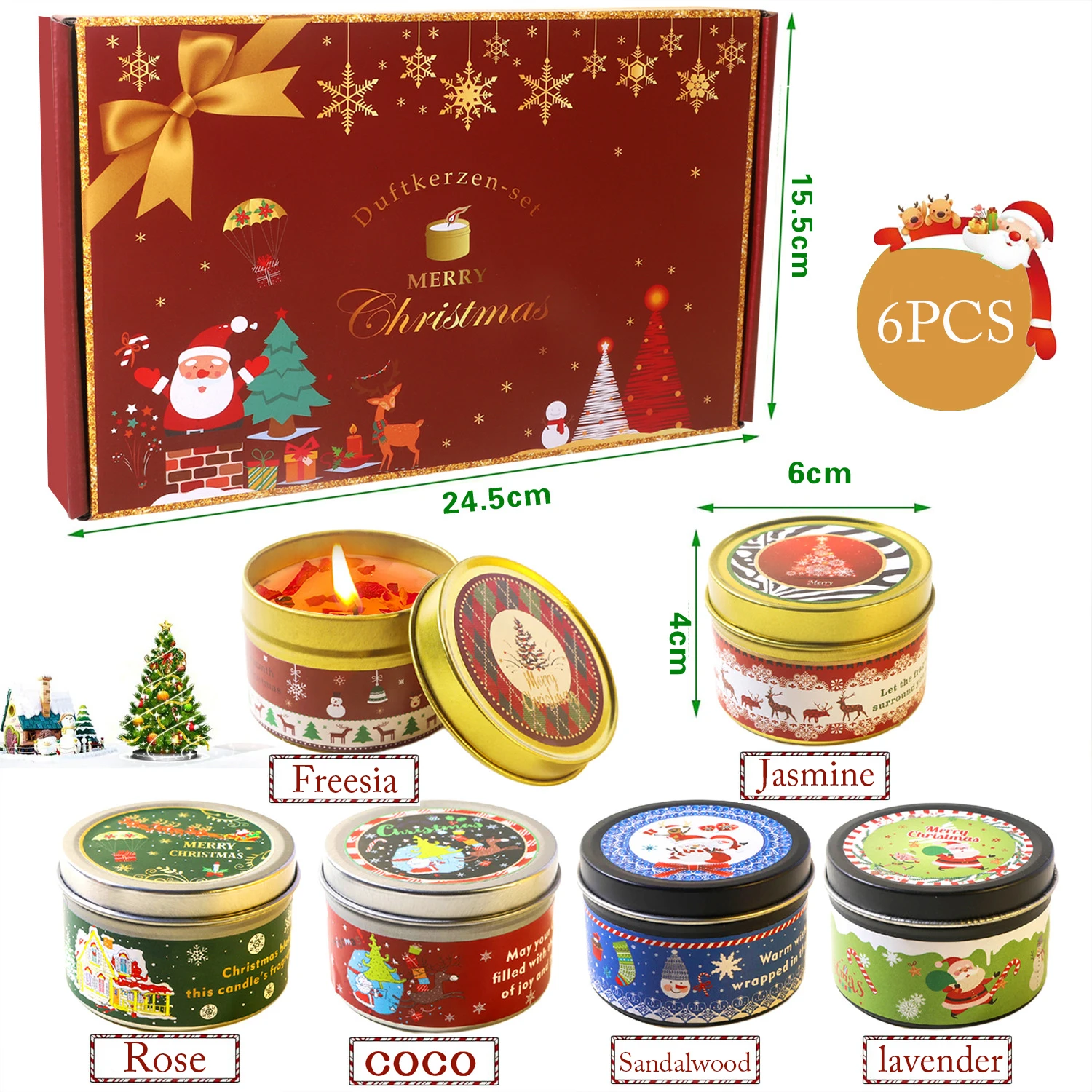 Aromatherapy Scented Candle Gift Set with Dried Floral Accents