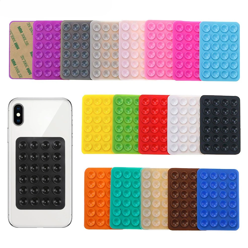 Phone Suction Cup Silicone World Square Silicone Mobile Phone Fixing Suction Cup Car Mounted Bracket Phone Case Universal Anti Slip Suction Cup