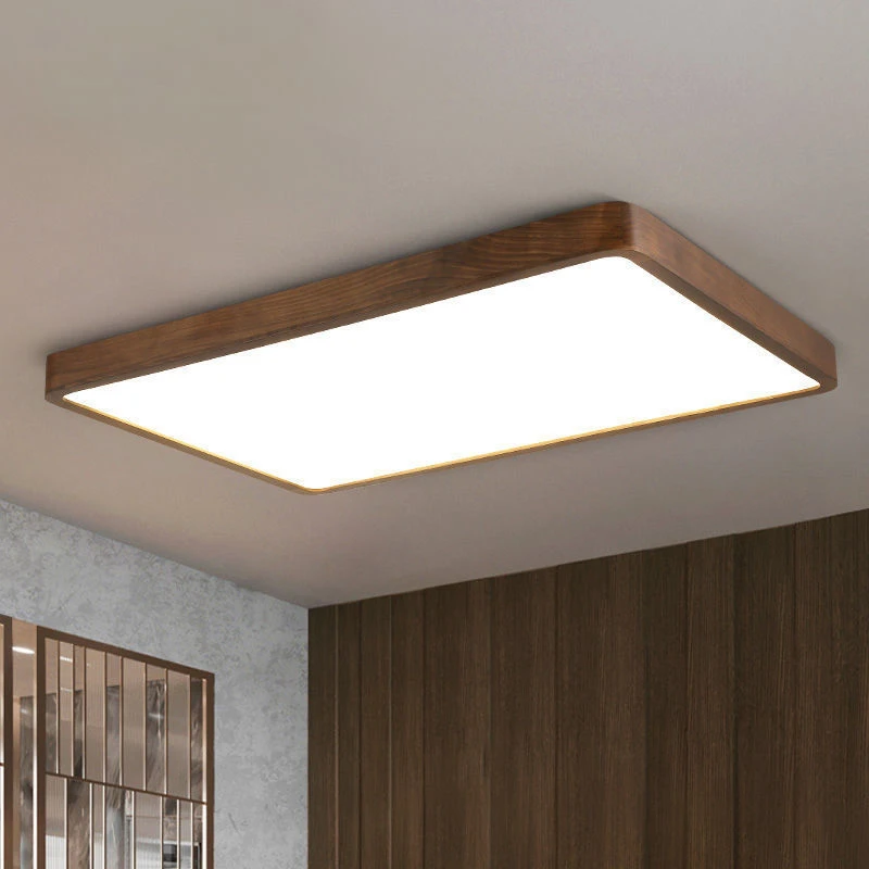 Modern Wooden LED Ceiling Lights Solid Wood Lamps for Round Square