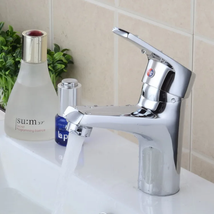 

Copper single-hole washbasin faucet Domestic toilet cold and hot water mixing valve washbasin faucet