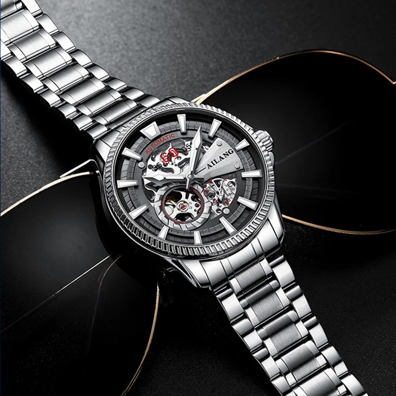 AILANG Men es Top Luxury Automatic Mechanical Wrist es Luminous Stainless Steel Sports Men_voghion.com