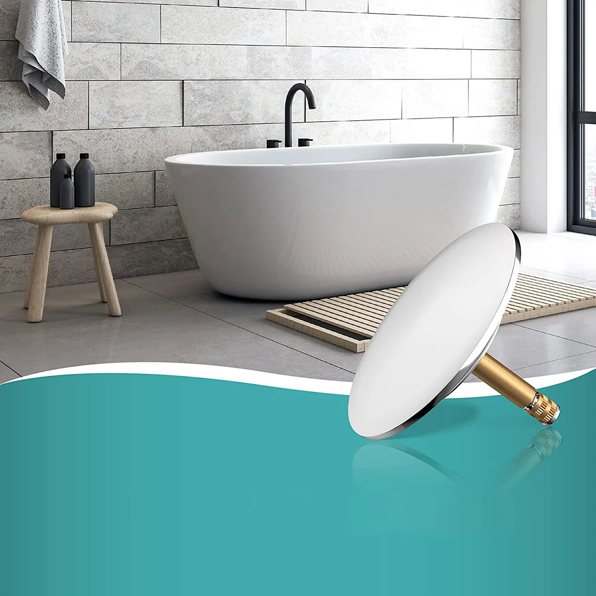 Tapon Lavabo Universal HASLED Pop-up - Cerámica Con Filtro Extraíble, Ajuste 34-44mm, Para Baño Y Cocina