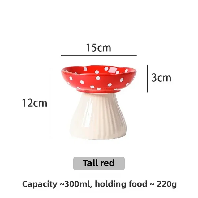 Mushroom Bowl Pet Cat Feeding Bowl Resin Home Decoration Outdoor Statues Crafts Ornaments Cat Water Feeding Neck Protection Bowl 6