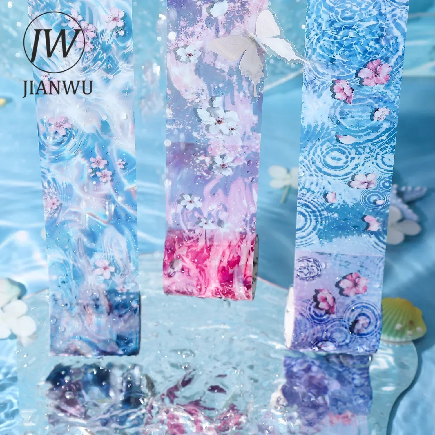 JIANWU 50mm*200cm The Water Reflects The Mountain Series Vintage Landscaping Collage PET Tape Creative Journal Stationery 3