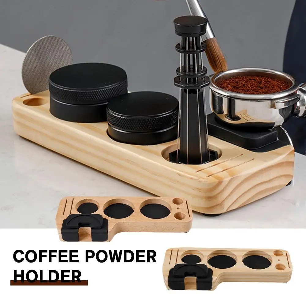 

Soild Wood Coffee Tamper Stand Presser Holder Wooden Coffee Compactor For Espresso Puck Screen Tamping Station Distribution A0D9