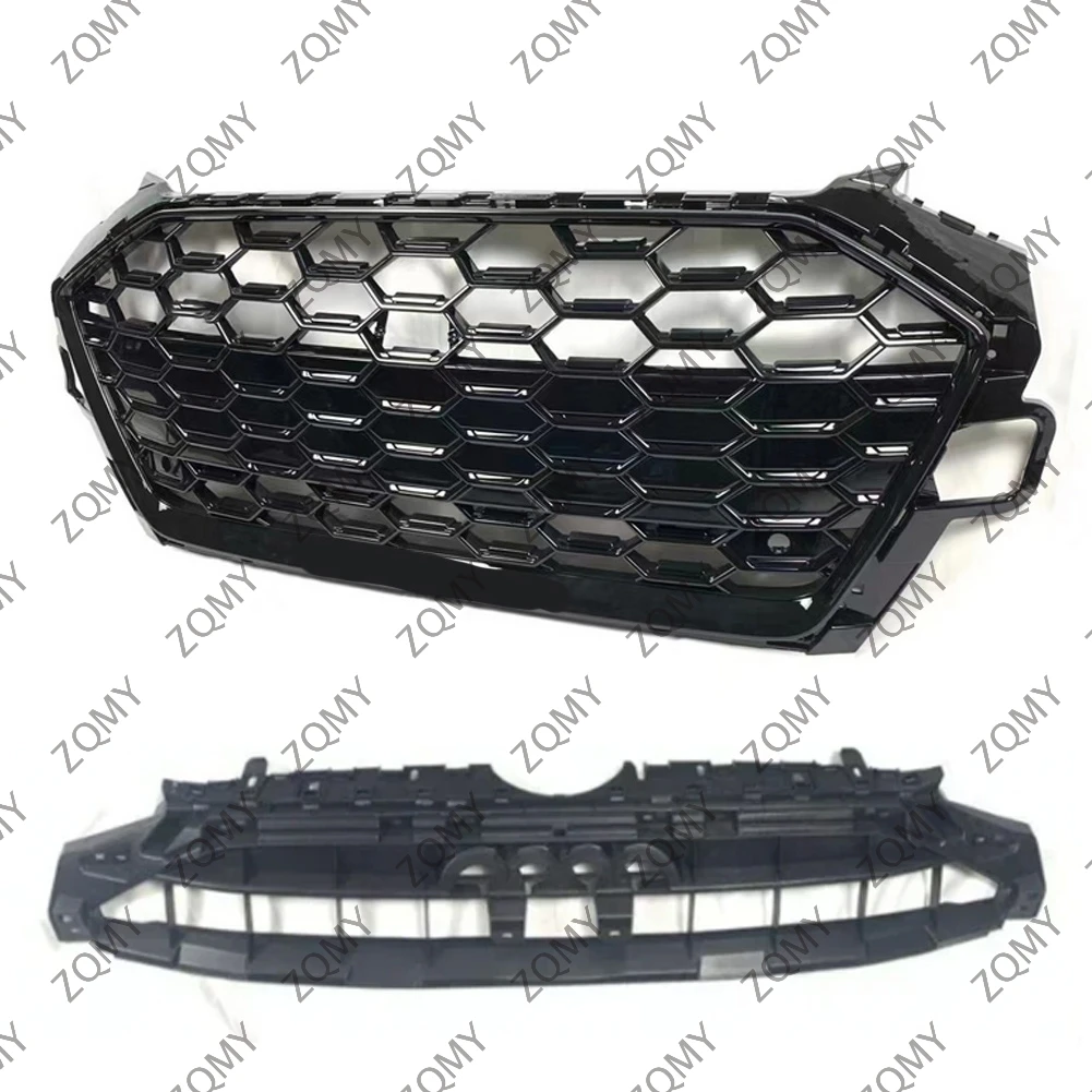 

With/Logo For Audi A4/A4L 2020 2021 2022 2023 2024 Car Front Bumper Grille Centre Panel Styling Upper Grill (Modify S4 style)