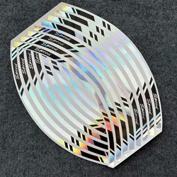 Vibrant Rainbow Wheel Stickers - 17 Rim Tape for Car and Motorcycle Styling (Black Rainbow)