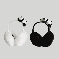 Folding Plush Panda Earmuffs Soft Thicken Ear Cap Foldable Earmuffs Ear Warmers Panda Doll Winter Ear Cover Female