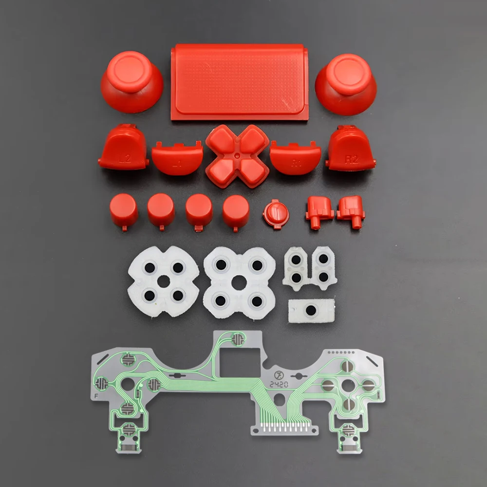 Enhanced Gamepad Repair Kit: Full Button Set with Conductive Film, Analog Thumb Caps, D-Pad, LR Trigger, and Conductive Rubber Pad