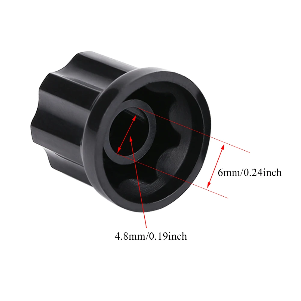 10Pcs/Set D Type Shaft Hole Volume Control Potentiometer Knob Position Groove Parts For Guitar Bass Electric Guitar Accessories