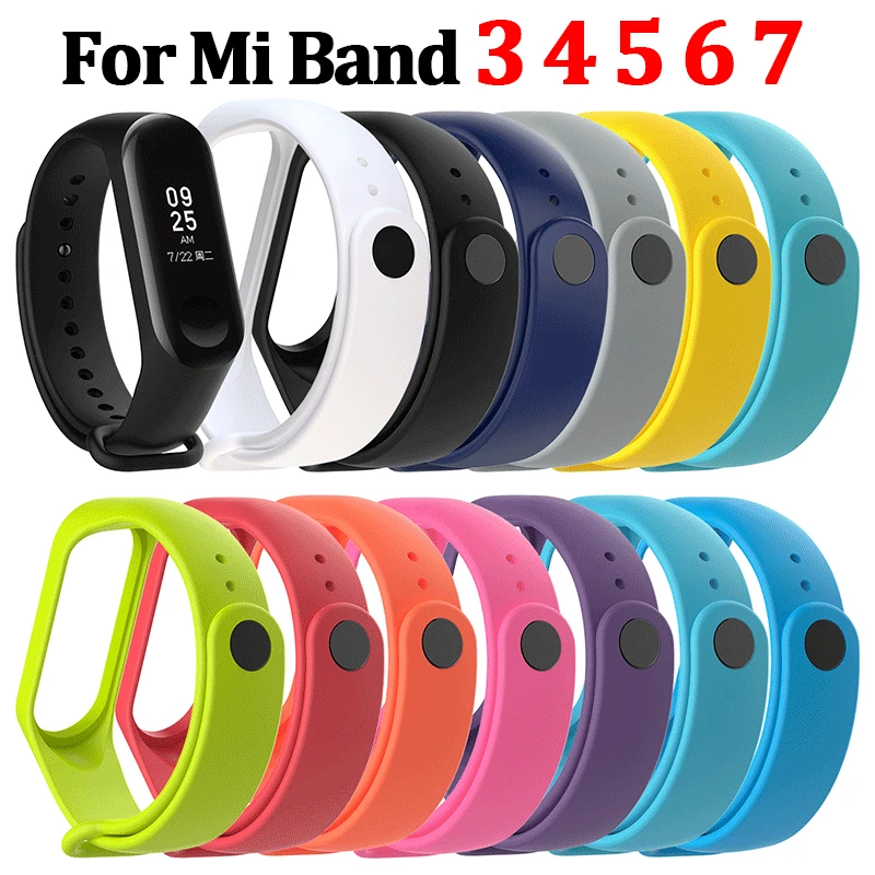 

Strap for Xiaomi Mi Band 7 6 5 4 3 Sport Wristband Silicone Bracelet Replacement Straps for Mi Band 7 NFC 6 5 Watch Band