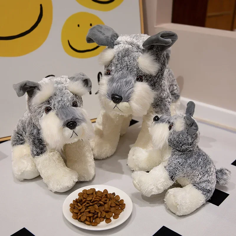 Hot Cute Schnauzer Dog Plush Toys Triver Stuffed Animals Doll Puppy Kids Children Adults Boys Birthday Gifts Home Decor Crafts